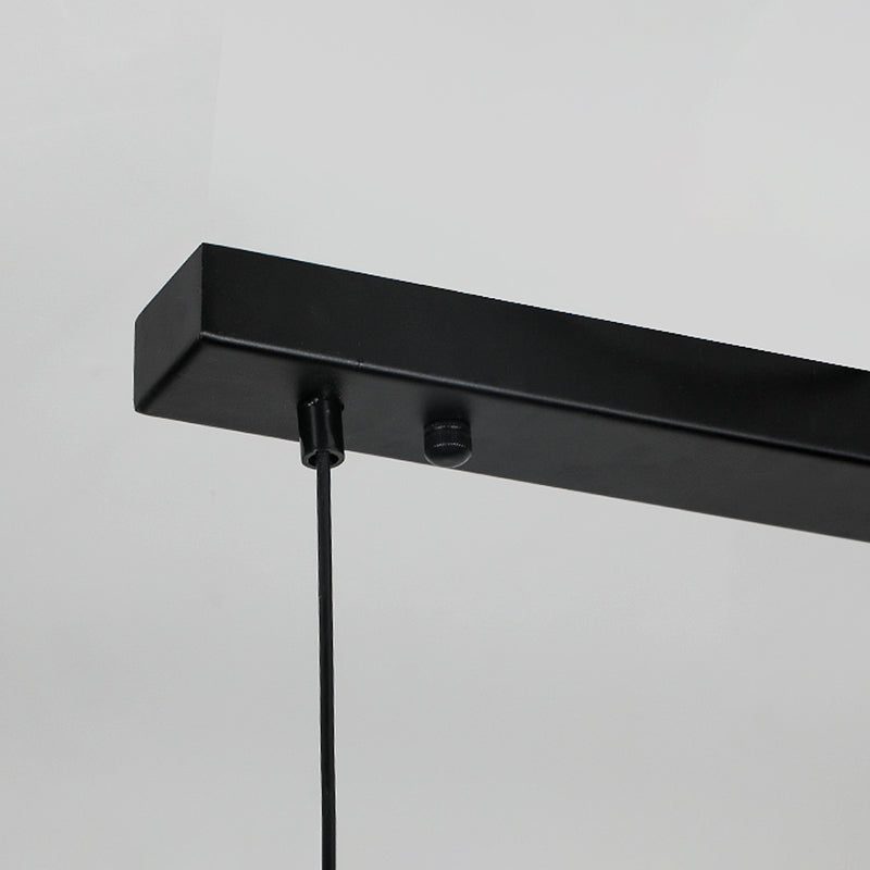 Modern LED Island Lamp Strip Shape Island Hanging Lamp with Wood for Dining Room