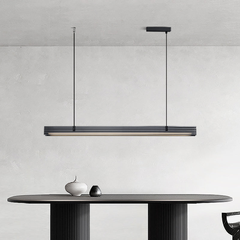 Modern Island Lamp LED Simple Island Hanging Lamp with Glass Shade for Dining Room