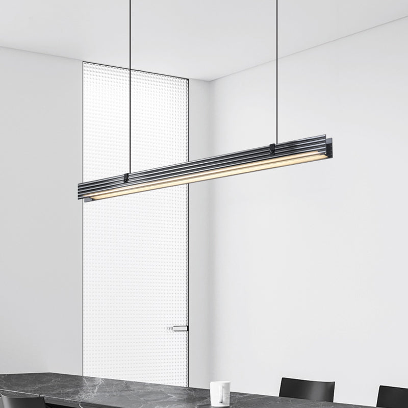 Modern Island Lamp LED Simple Island Hanging Lamp with Glass Shade for Dining Room