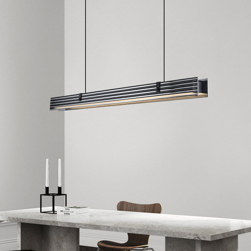 Modern Island Lamp LED Simple Island Hanging Lamp with Glass Shade for Dining Room