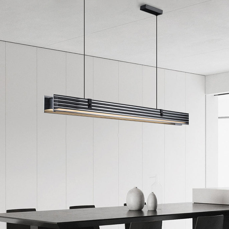 Modern Island Lamp LED Simple Island Hanging Lamp with Glass Shade for Dining Room