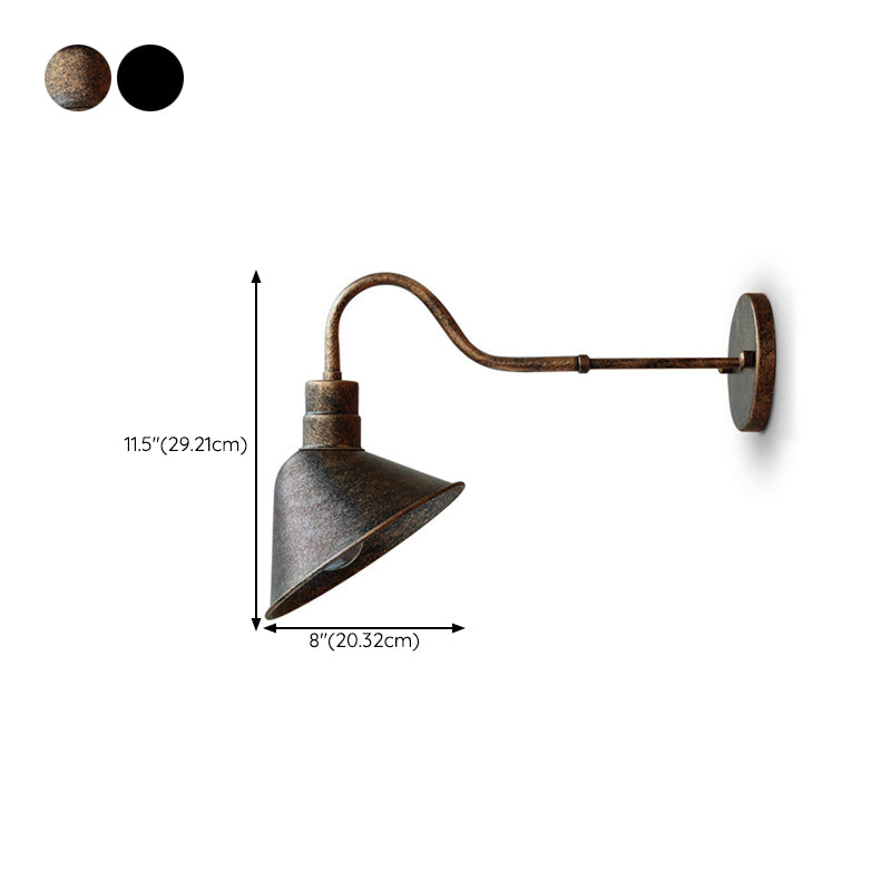 Industrial Cone Wall Light Fixture Metal 1 Light Wall Sconce