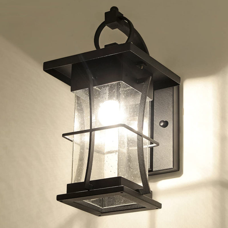 Geometric Wall Light Modern Metal 1 Light Wall Sconce in Black