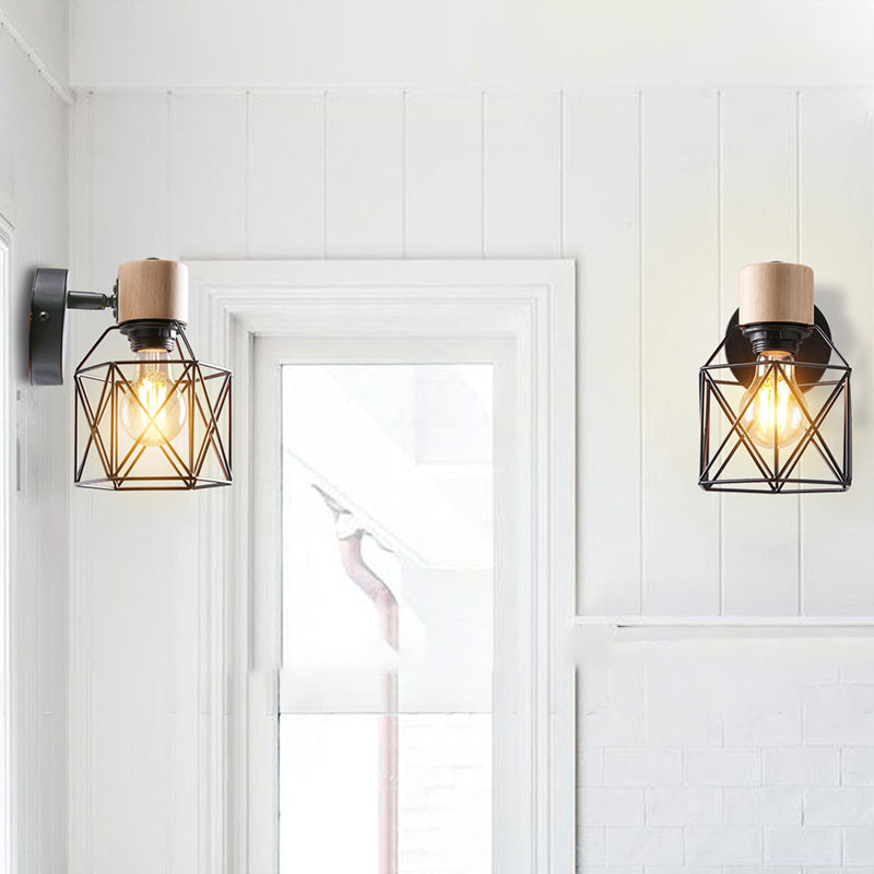 Geometric Wall Lighting Industrial Metal 1 Light Wall Sconce