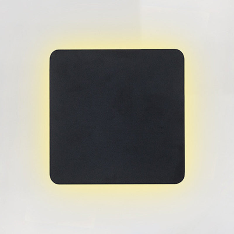 Simplicity Geometric Wall Sconce Metal 1 Light Wall Lighting Idea in Black