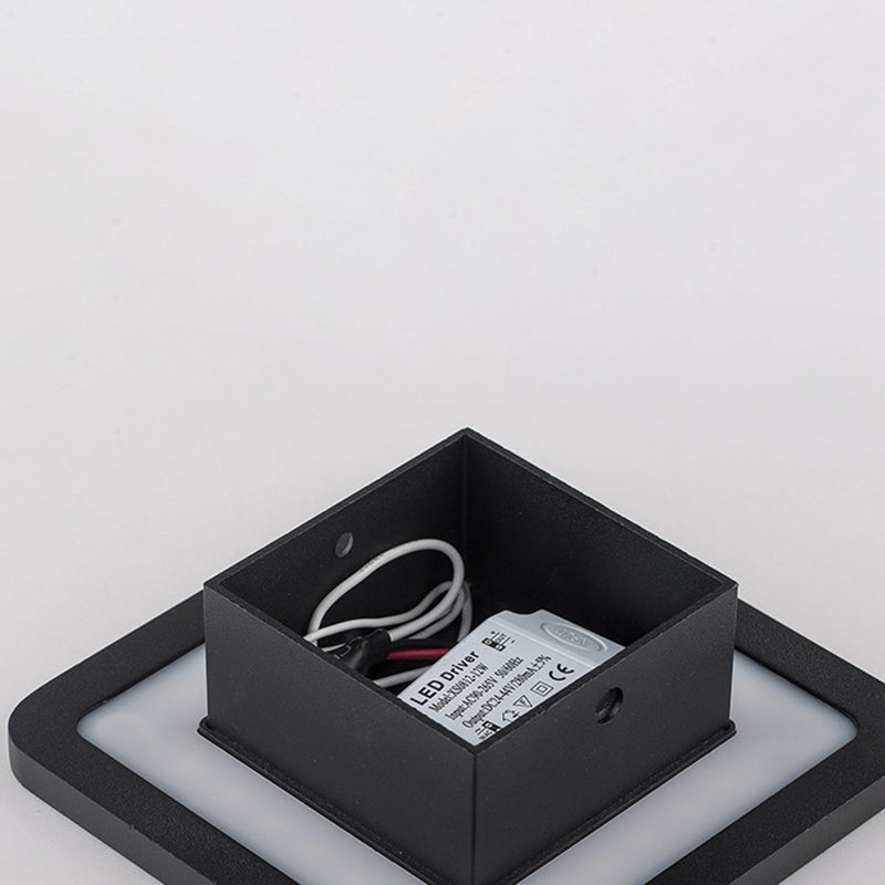 Simplicity Geometric Wall Sconce Metal 1 Light Wall Lighting Idea in Black