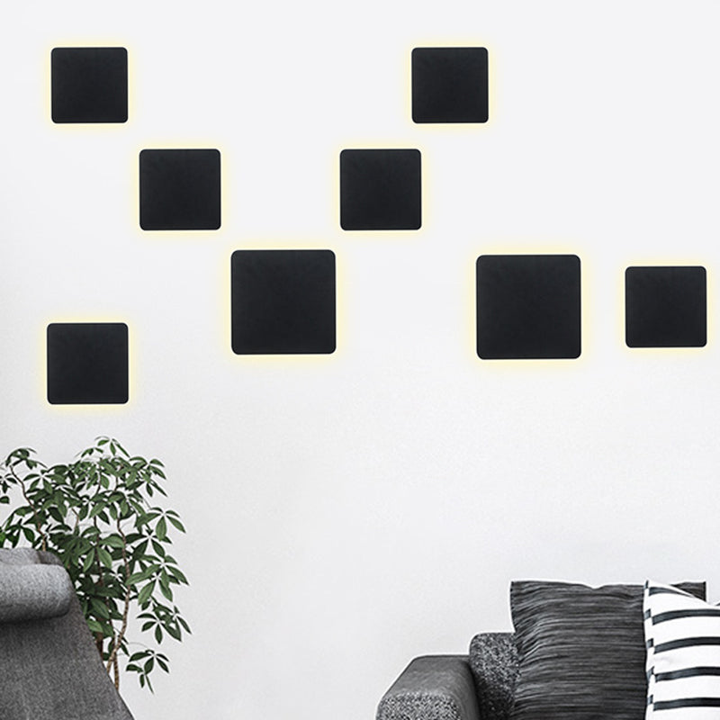 Simplicity Geometric Wall Sconce Metal 1 Light Wall Lighting Idea in Black