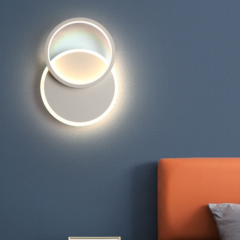 Geometric Wall Lighting Contemporary Metal Wall Sconce in White