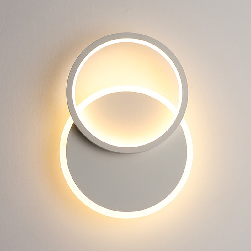 Geometric Wall Lighting Contemporary Metal Wall Sconce in White