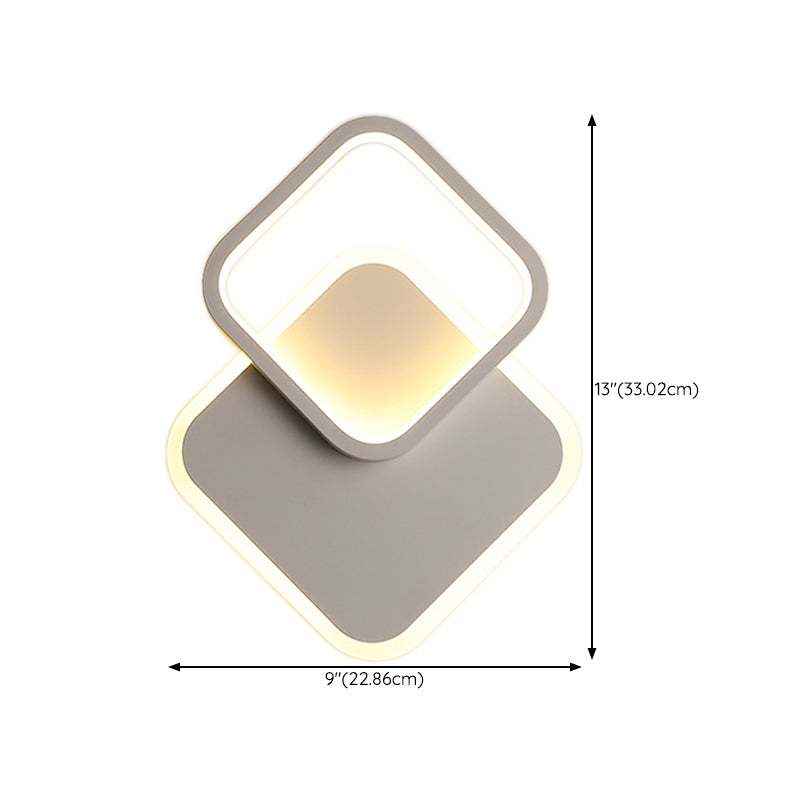 Geometric Wall Lighting Contemporary Metal Wall Sconce in White