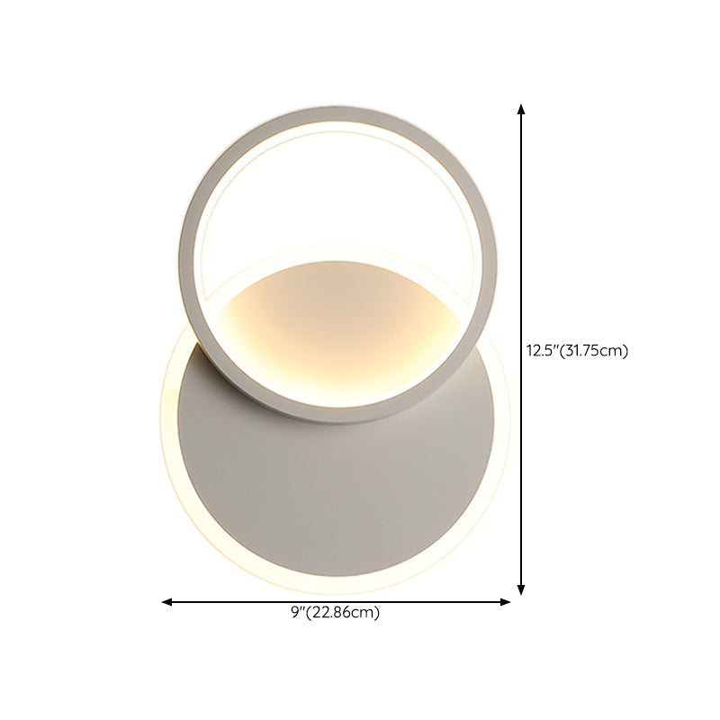 Geometric Wall Lighting Contemporary Metal Wall Sconce in White