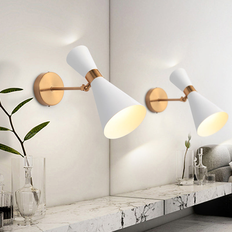 Cone Shape Metal Wall Sconces Modern 2-Lights Wall Mount Light Fixture