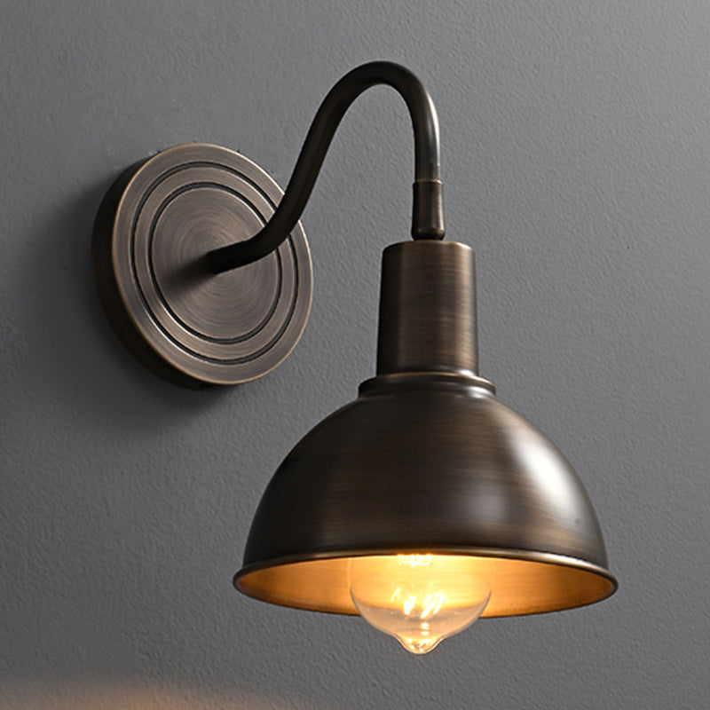Dome Shape Metal Wall Sconces Modern 1-Light Wall Mount Light Fixture