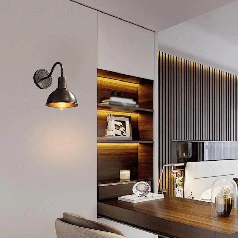 Dome Shape Metal Wall Sconces Modern 1-Light Wall Mount Light Fixture