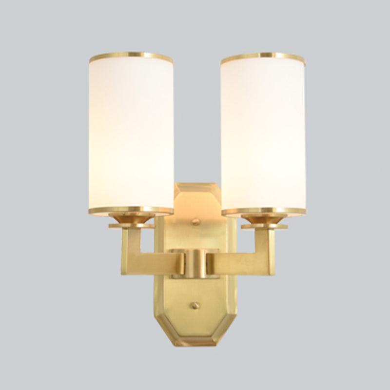 Cylinder Shape Glass Vanity Lamp Modern Style 1/2 Light Vanity Light Fixture