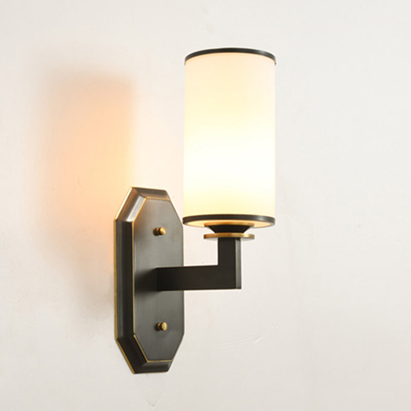 Cylinder Shape Glass Vanity Lamp Modern Style 1/2 Light Vanity Light Fixture