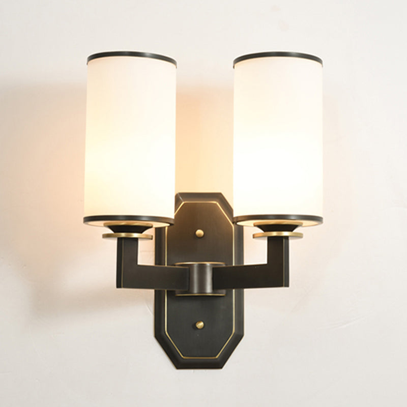 Cylinder Shape Glass Vanity Lamp Modern Style 1/2 Light Vanity Light Fixture