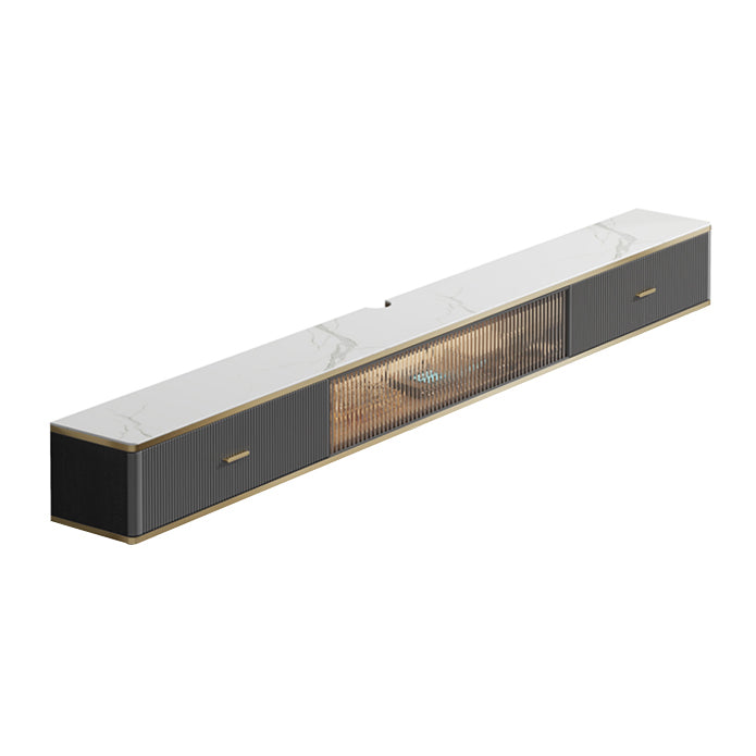 Luxury Wall-mounted TV Cabinet Sintered Stone Enclosed TV Storage