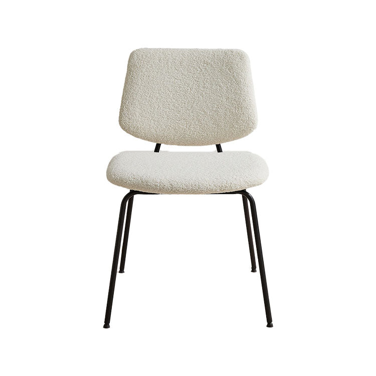 Contemporary Side Chair Open Back Metal Dining Room Chair in White