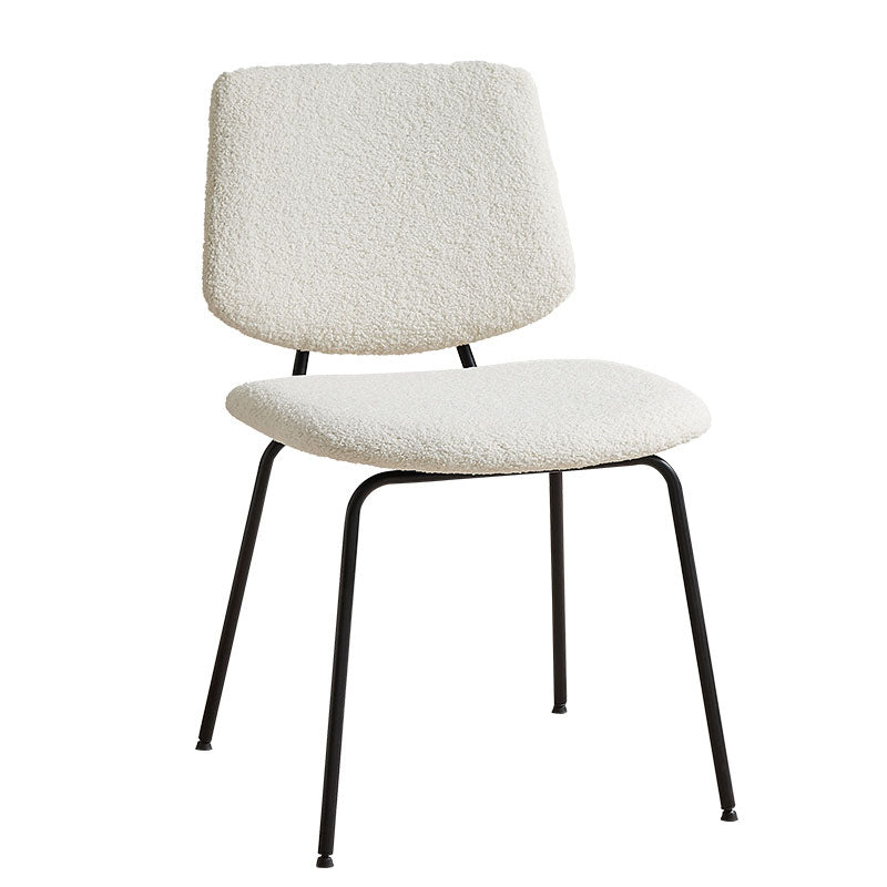 Contemporary Side Chair Open Back Metal Dining Room Chair in White