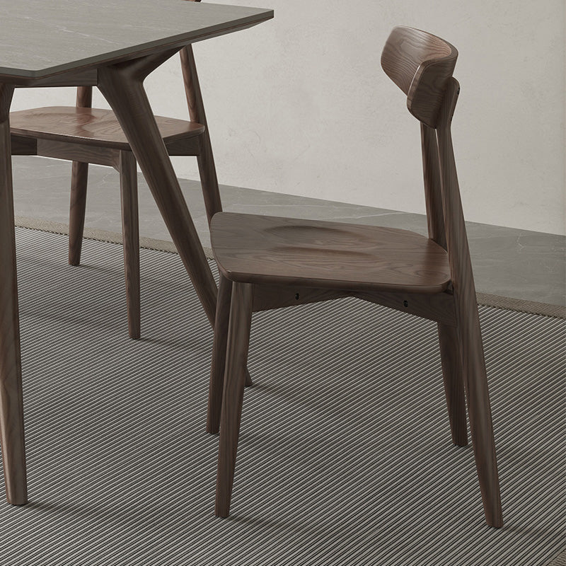 Modern Style Side Chair Wood Open Back Dining Room Chair for Kitchen