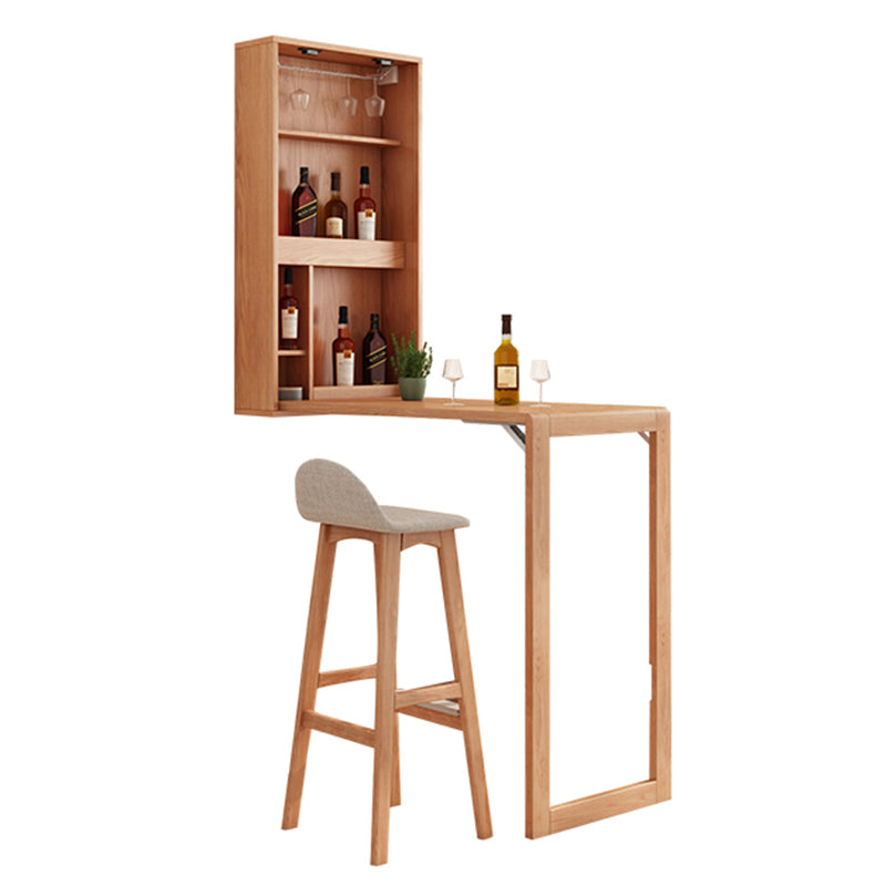 Folding Counter Height Pub Set 1/2/3 Pcs Wood Frame Bar Table and Stools