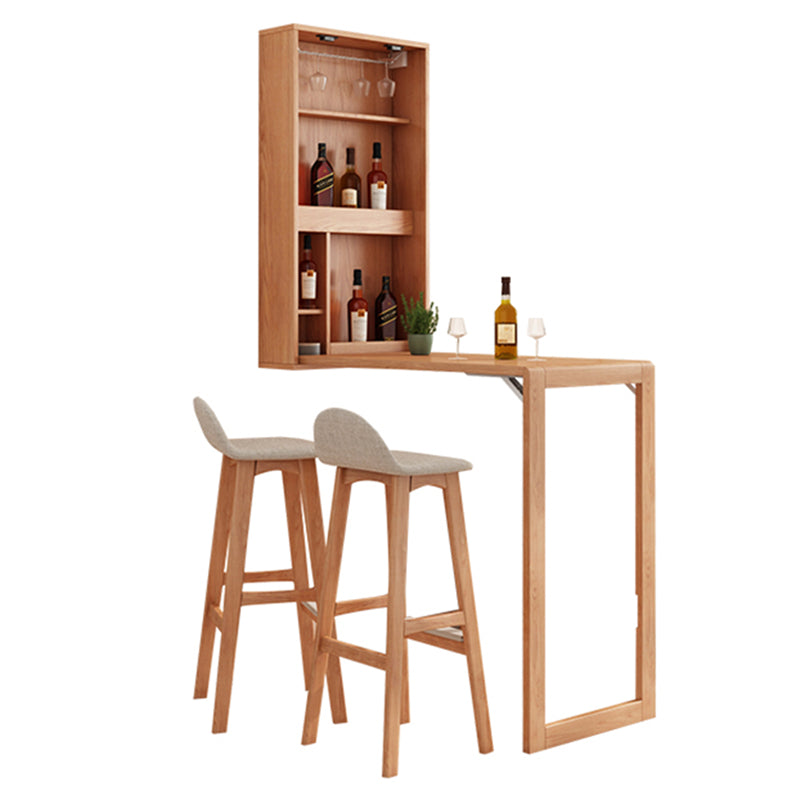 Folding Counter Height Pub Set 1/2/3 Pcs Wood Frame Bar Table and Stools