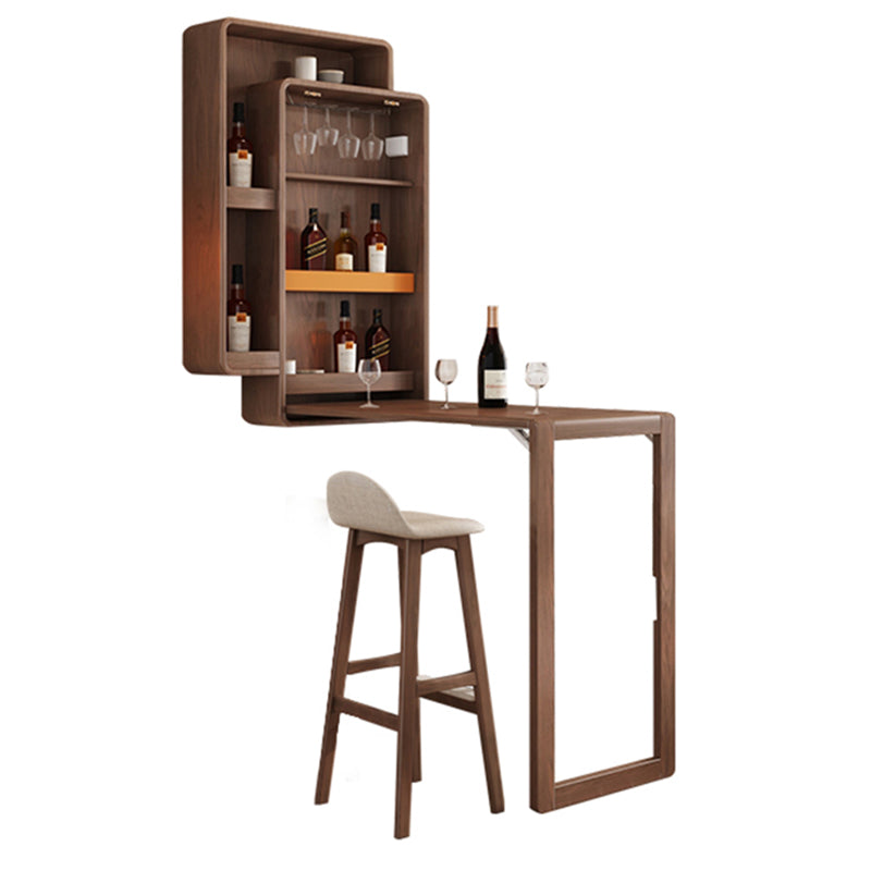 Folding Counter Height Pub Set 1/2/3 Pcs Wood Frame Bar Table and Stools