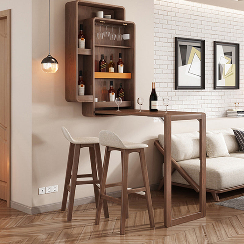 Folding Counter Height Pub Set 1/2/3 Pcs Wood Frame Bar Table and Stools