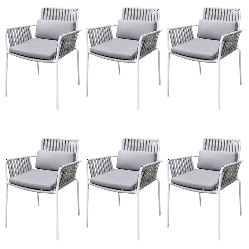 White Arms Included Dining Side Chair Stacking Outdoor Bistro Chairs