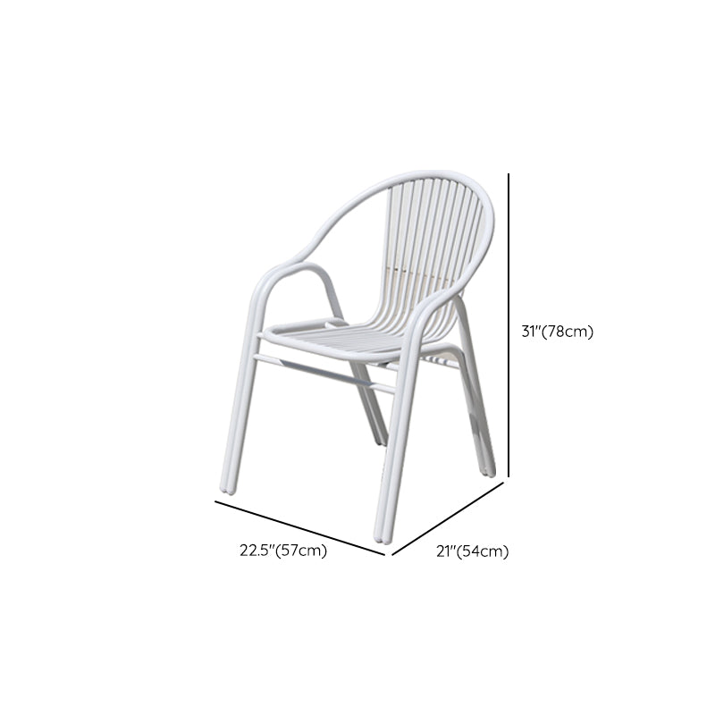 Modern White Dining Side Chair Stacking Outdoor Bistro Chairs