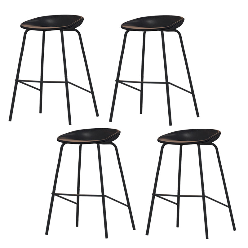 Industrial Indoor Bar Stool Upholstered Bar Stool with Metal Base