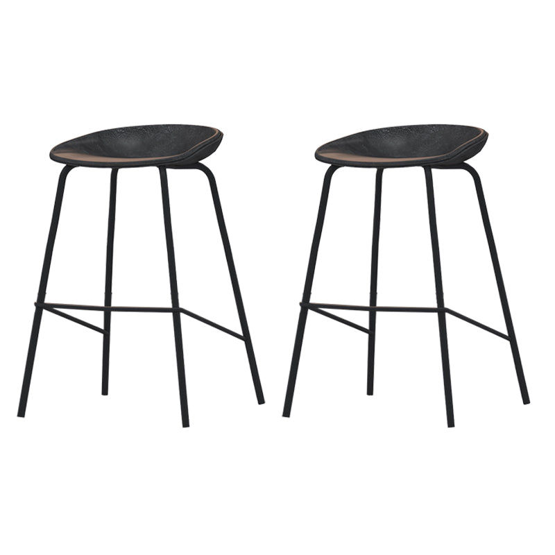 Industrial Indoor Bar Stool Upholstered Bar Stool with Metal Base