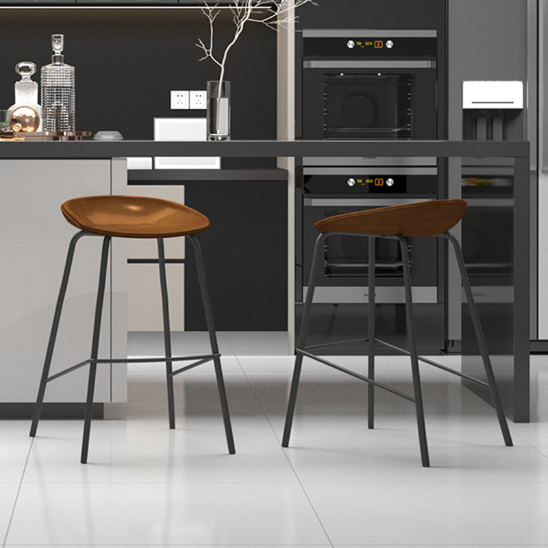 Industrial Indoor Bar Stool Upholstered Bar Stool with Metal Base