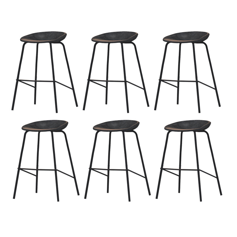 Industrial Indoor Bar Stool Upholstered Bar Stool with Metal Base