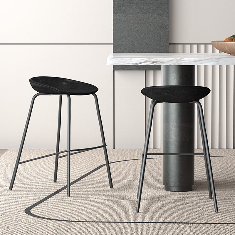 Industrial Indoor Bar Stool Upholstered Bar Stool with Metal Base