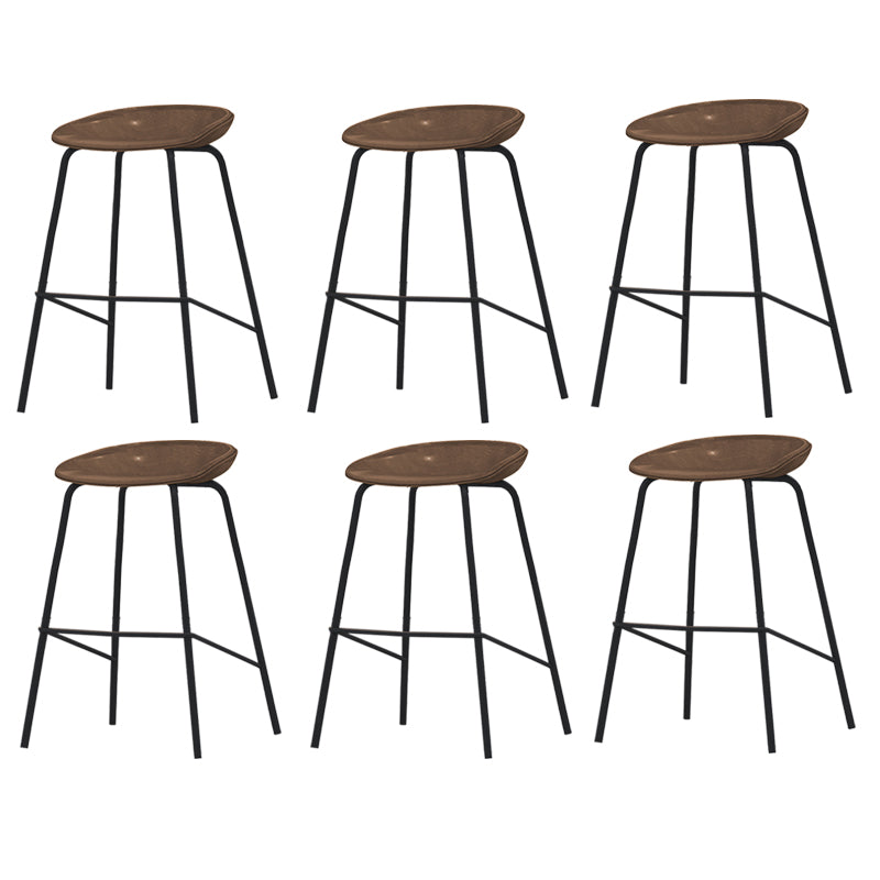 Industrial Indoor Bar Stool Upholstered Bar Stool with Metal Base