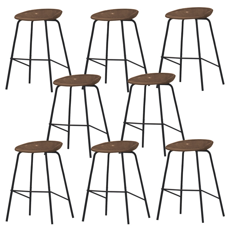 Industrial Indoor Bar Stool Upholstered Bar Stool with Metal Base