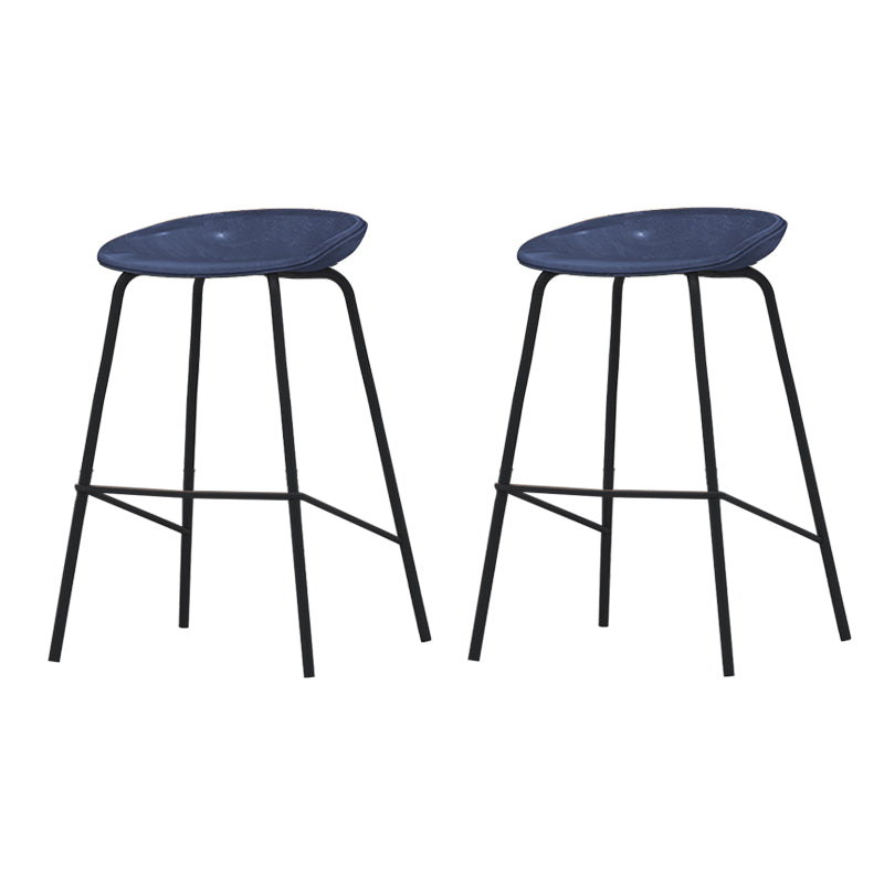 Industrial Indoor Bar Stool Upholstered Bar Stool with Metal Base
