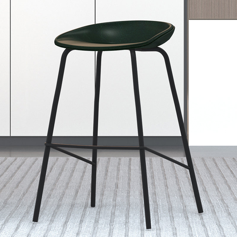Industrial Indoor Bar Stool Upholstered Bar Stool with Metal Base