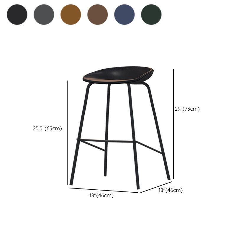 Industrial Indoor Bar Stool Upholstered Bar Stool with Metal Base
