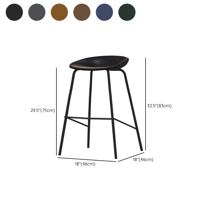 Industrial Indoor Bar Stool Upholstered Bar Stool with Metal Base