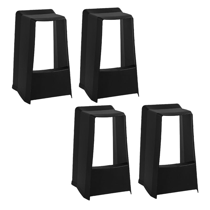 Modern Style Plastic Counter Stool Armless Barstool with Footrest