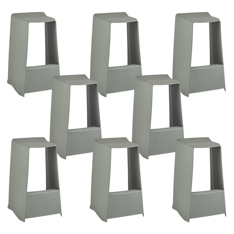 Modern Style Plastic Counter Stool Armless Barstool with Footrest