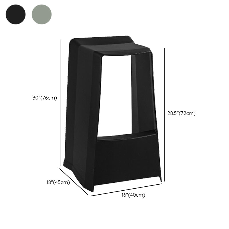 Modern Style Plastic Counter Stool Armless Barstool with Footrest