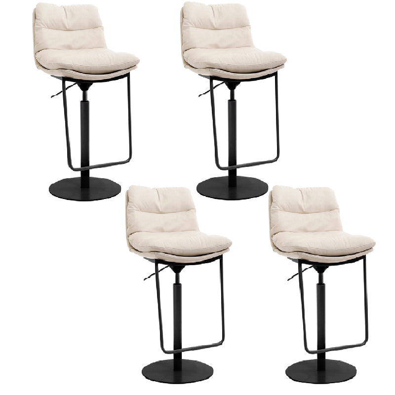 Contemporary Style Armless Barstool Leather Adjustable Height Bar Stool