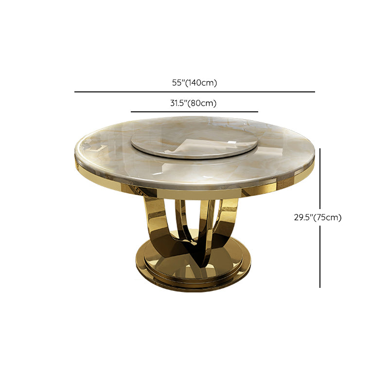 Round Convertible Dining Table Pedestal Table for Kitchen Dining Room