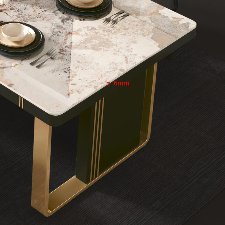 Extendable Dining Table Double Pedestal Table for Kitchen Dining Room