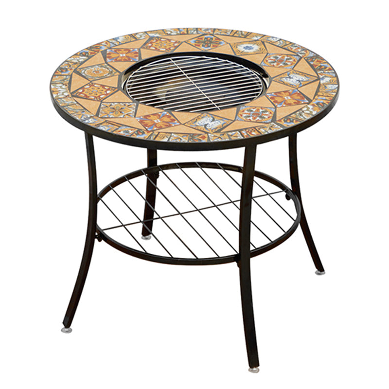 Boho Style Dining Set Round Ceramic Tile 1/3/5 Pieces Dining Set