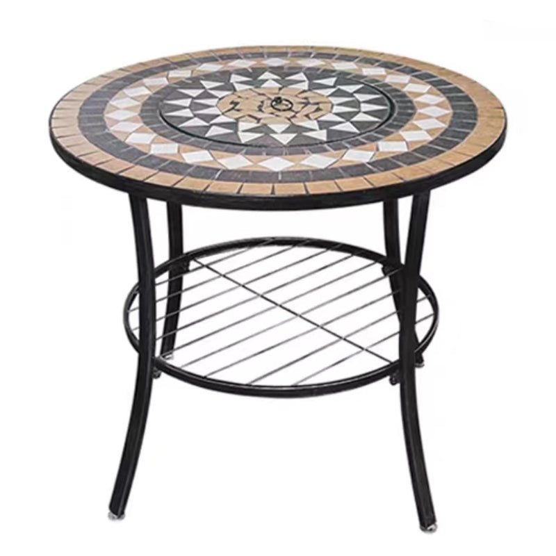 Boho Style Dining Set Round Ceramic Tile 1/3/5 Pieces Dining Set